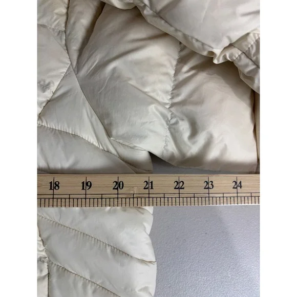 Columbia White‎ Autumn Park Down Jacket Large Omni-Heat Mink-Fleece Collar $130